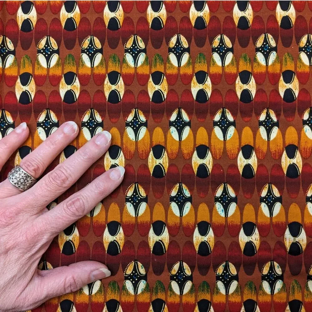 Vintage Ethnic Tribal Cotton Fabric FIT TO PRINT Kente Cloth Kenta Almost 2 Yds